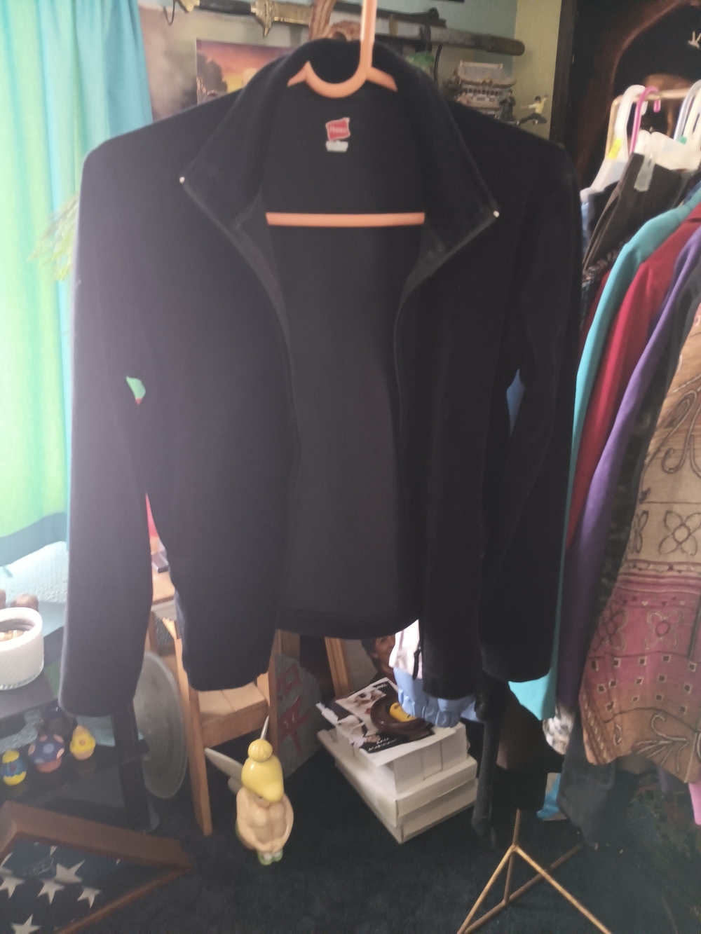 Hanes Black Women's Zip-Up Fleece Jacket
